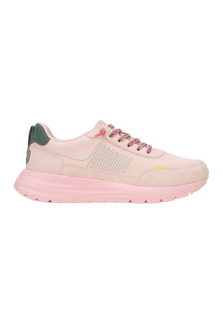 HEYDUDE Pantofi sport din material textil - Verde inchis/Piersica