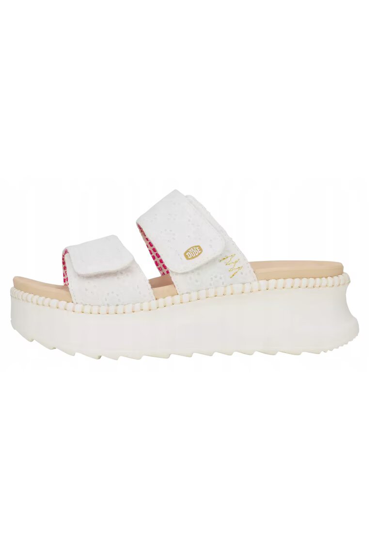 HEYDUDE Slapi Femei Flatform Spuma EVA - Delray Slide Eyelet - Alb - Alb