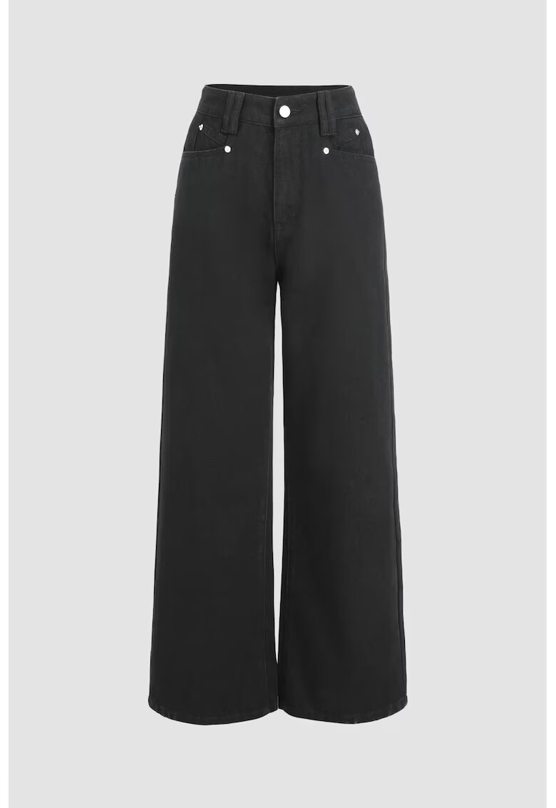 HiCCUP Blugi dama talie inalta - croiala larga - negru - denim