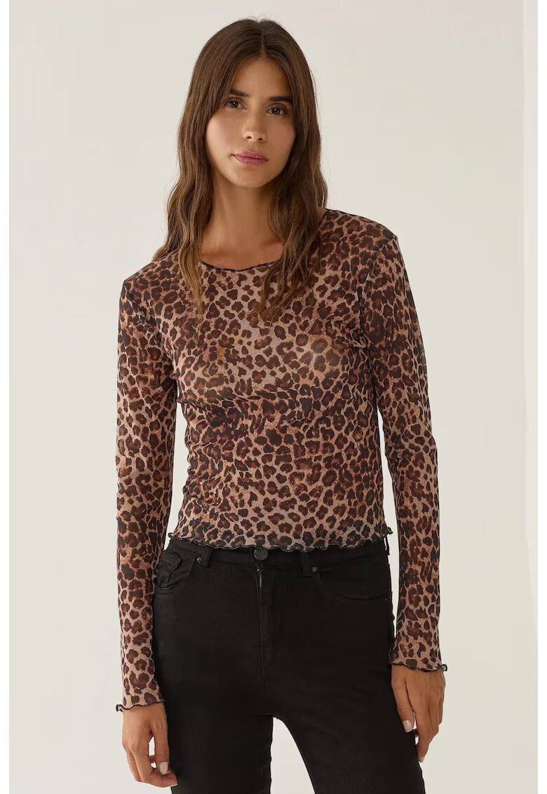 HiCCUP Bluza dama cu guler rotund - Multicolor