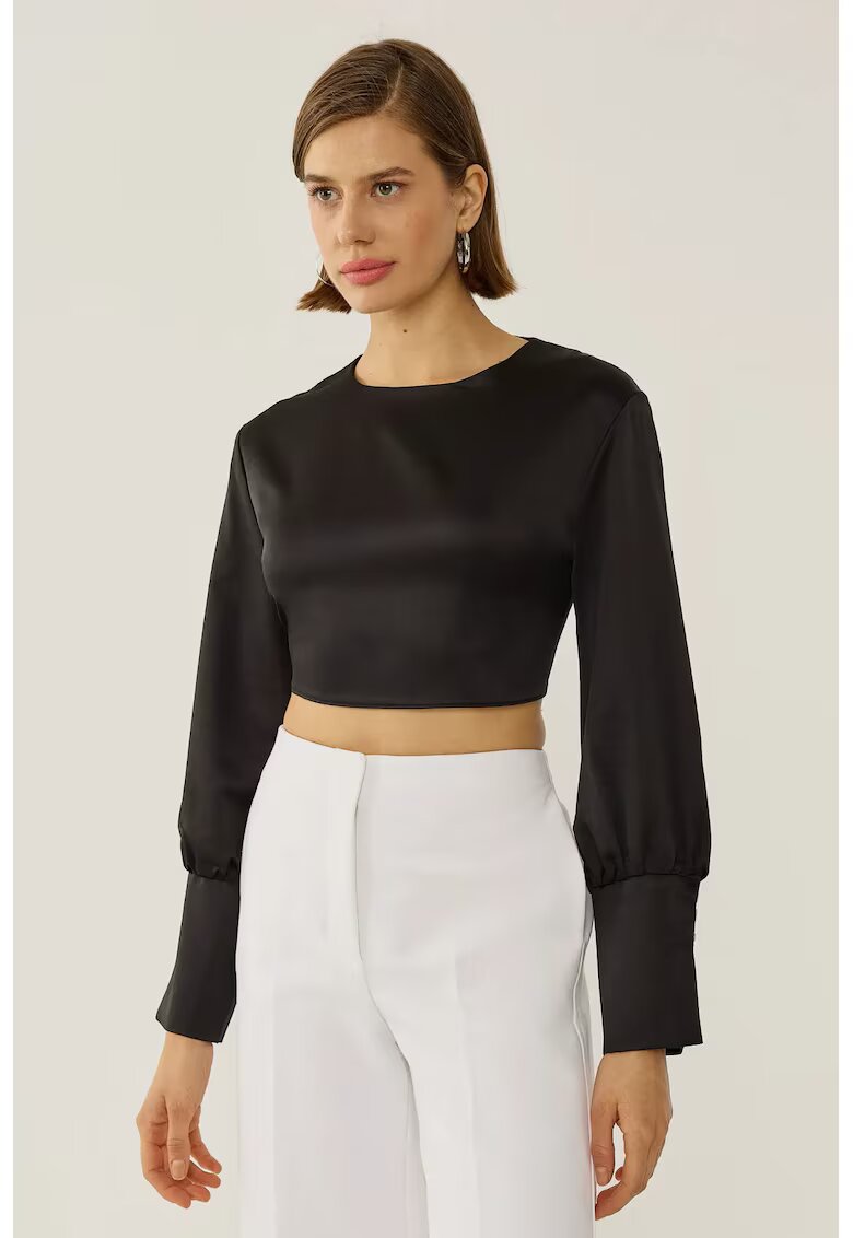 HiCCUP Bluza dama - spate decupat - poliester - negru