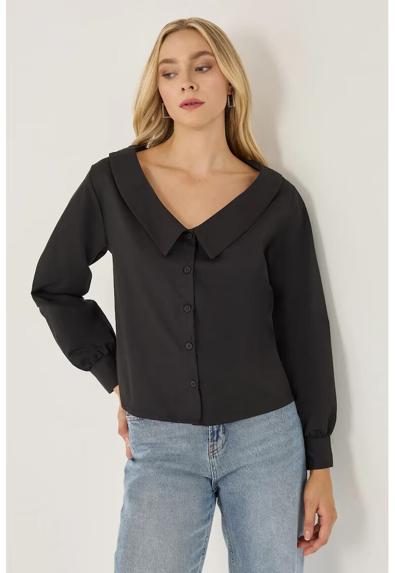 HiCCUP Camasa casual dama - bumbac/poliester - negru