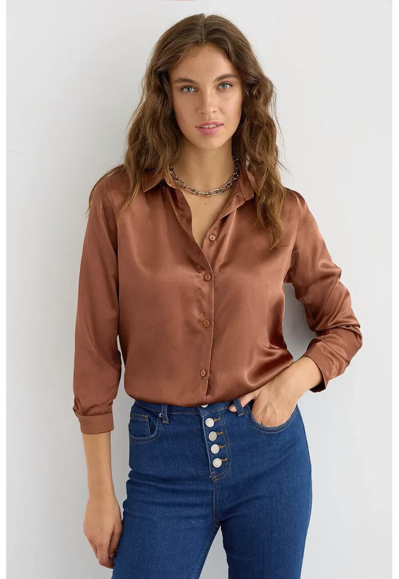 HiCCUP Camasa clasica dama - satin - maro