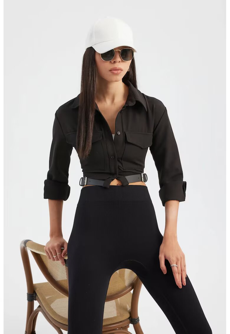 HiCCUP Camasa scurta dama - textil - negru