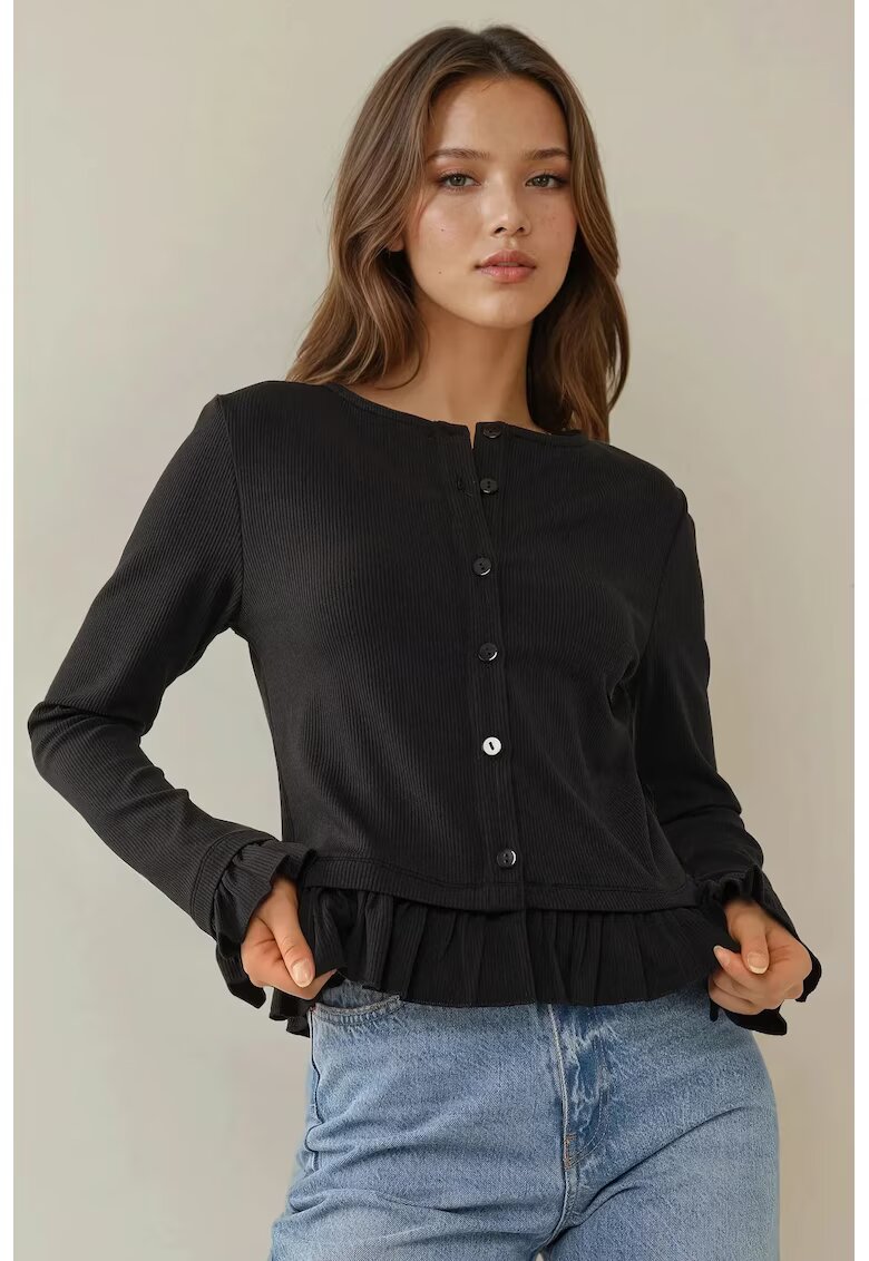 HiCCUP Cardigan cu volane la terminatie