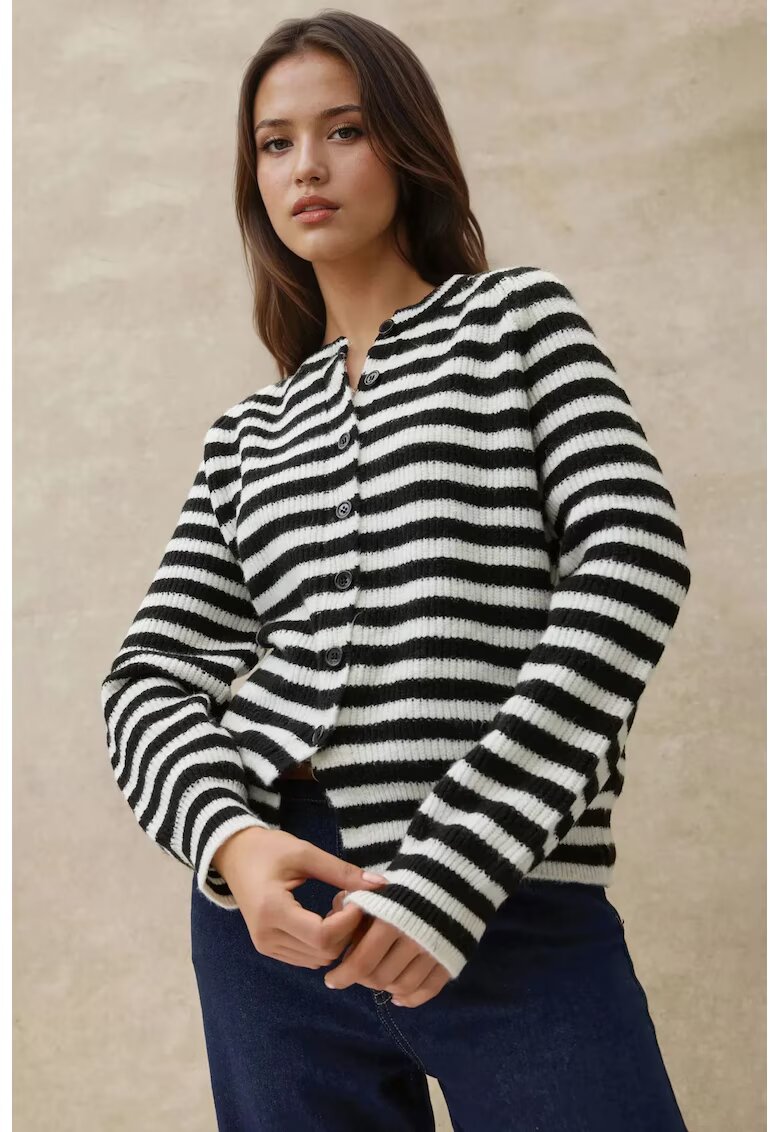 HiCCUP Cardigan tricotat cu dungi - Multicolor