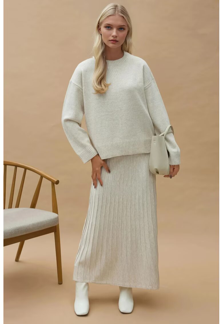 HiCCUP Compleu dama cu fusta - alb - tricot