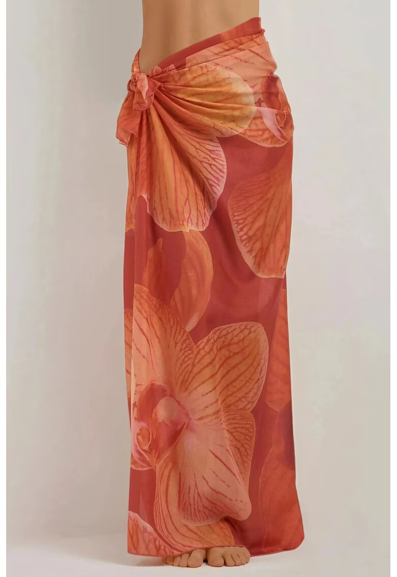 HiCCUP Cover-Up Plaja - Maxi imprimat - Portocaliu stralucitor -