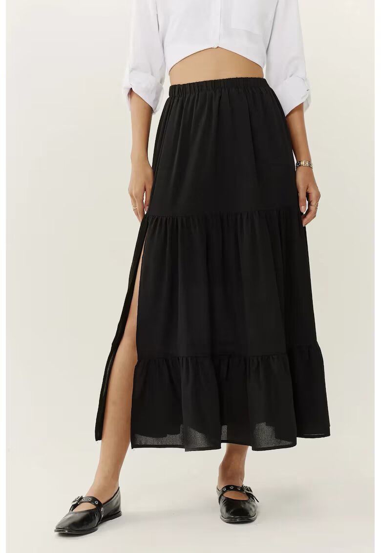 HiCCUP Fusta maxi dama bumbac - negru