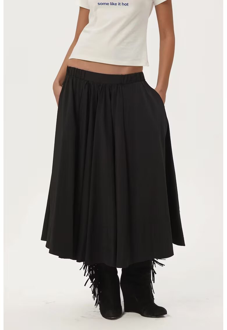 HiCCUP Fusta maxi dama - textil - negru