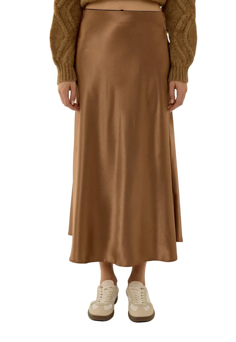 HiCCUP Fusta midi dama talie inalta - satin - maro