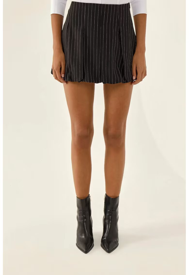 HiCCUP Fusta mini plisata dama - poliester/bumbac - negru