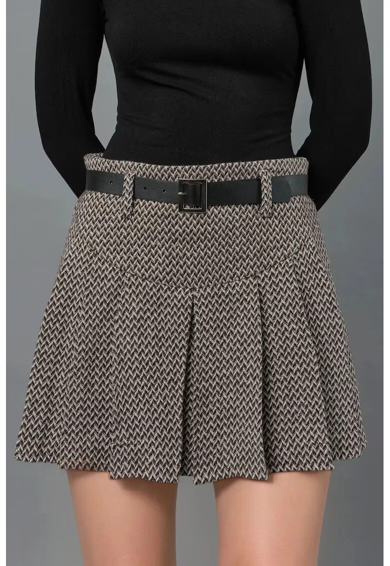 HiCCUP Fusta-pantalon mini plisata - talie inalta - textil