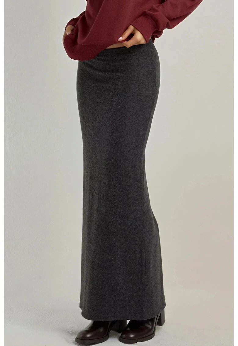 HiCCUP Fusta texturata - talie elastica - gri inchis - tricot