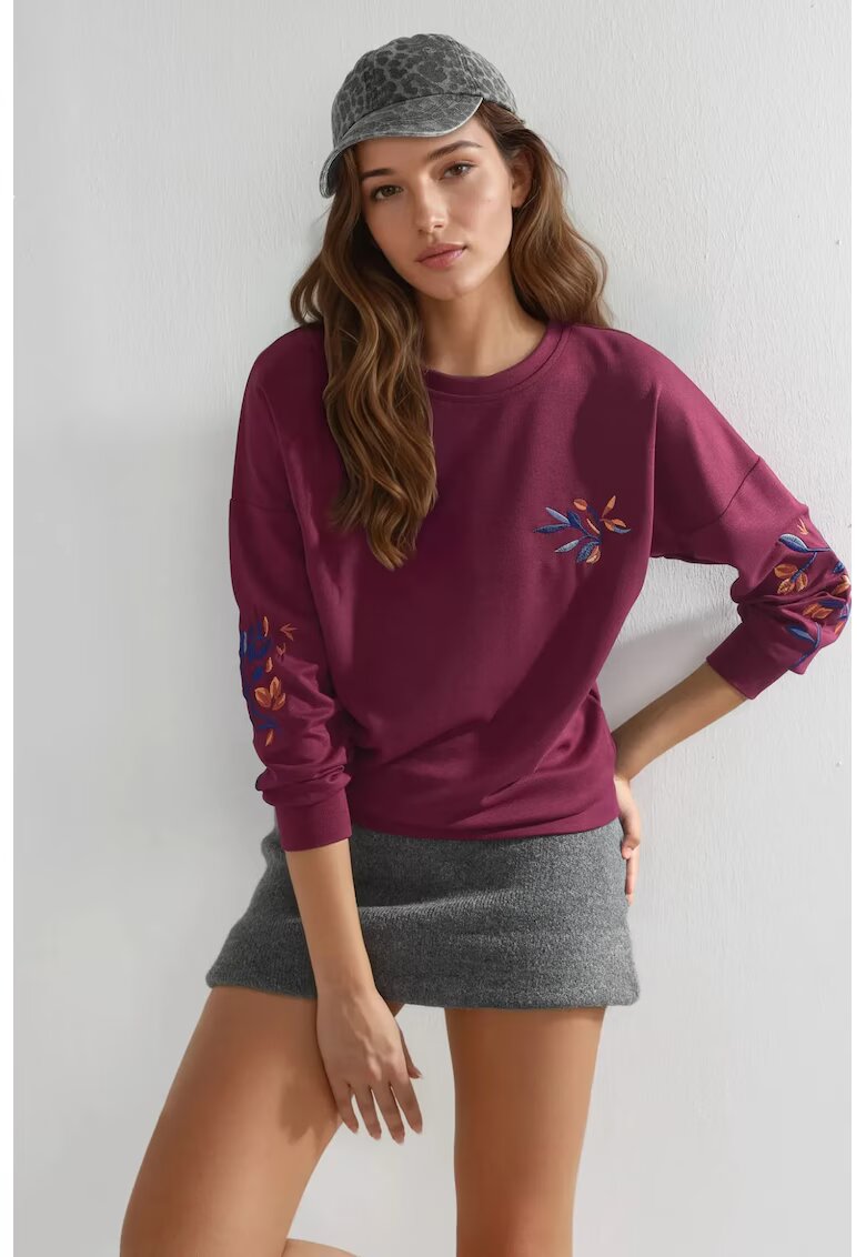 HiCCUP Hanorac dama - brodat - rosu - textil