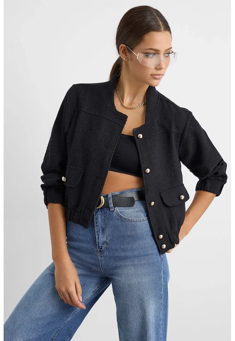 HiCCUP Jacheta din tweed crop