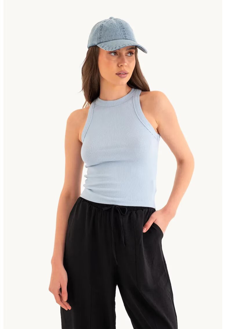 HiCCUP Maiou basic - guler halter - albastru - jerseu
