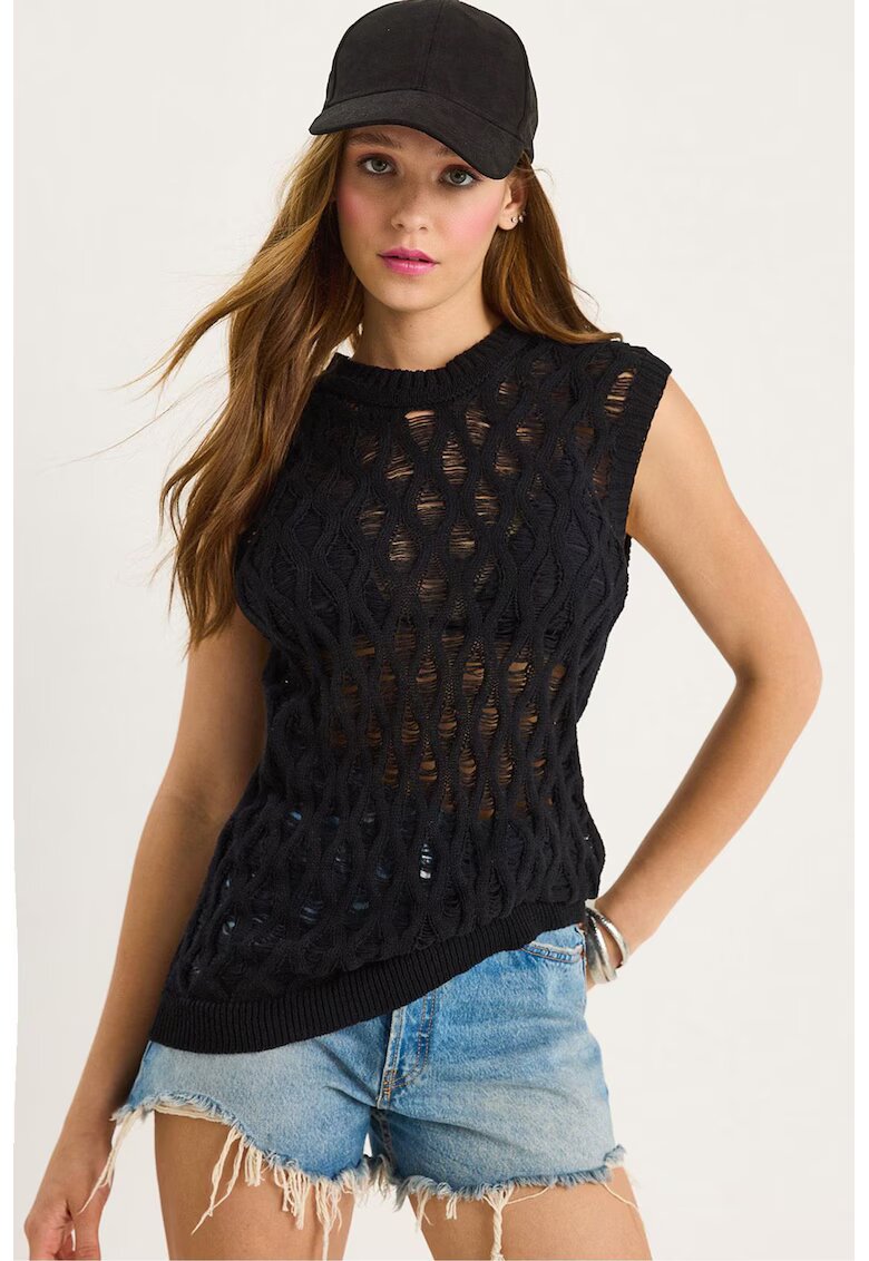 HiCCUP Maiou LUCCI - tricot - guler rotund - negru -