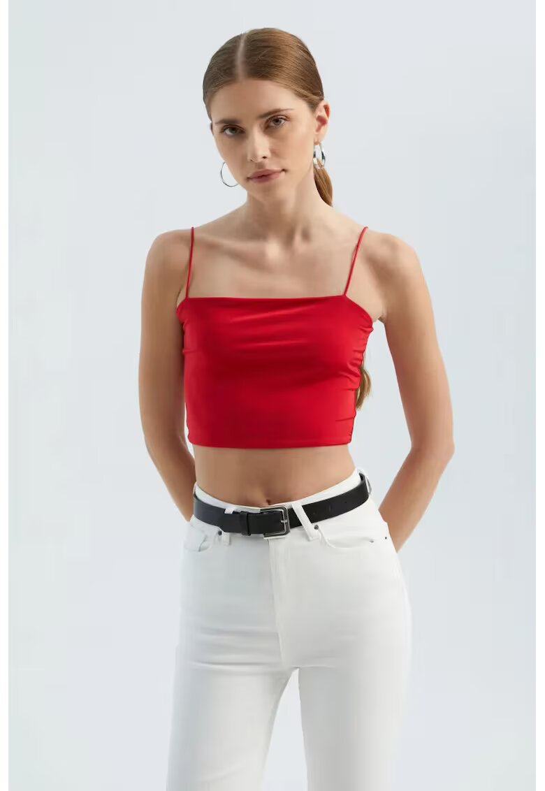 HiCCUP Maiou scurt - rosu - jerseu - cu buzunar