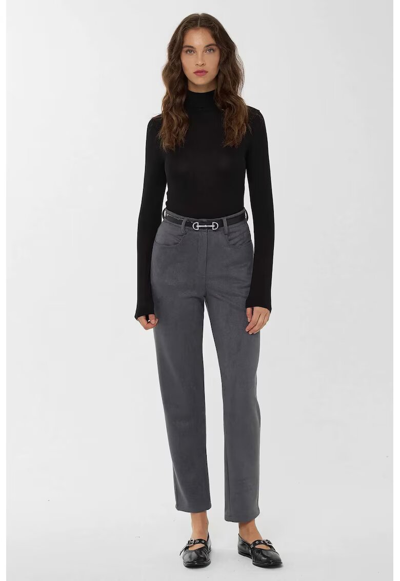 HiCCUP Pantaloni crop cu talie inalta