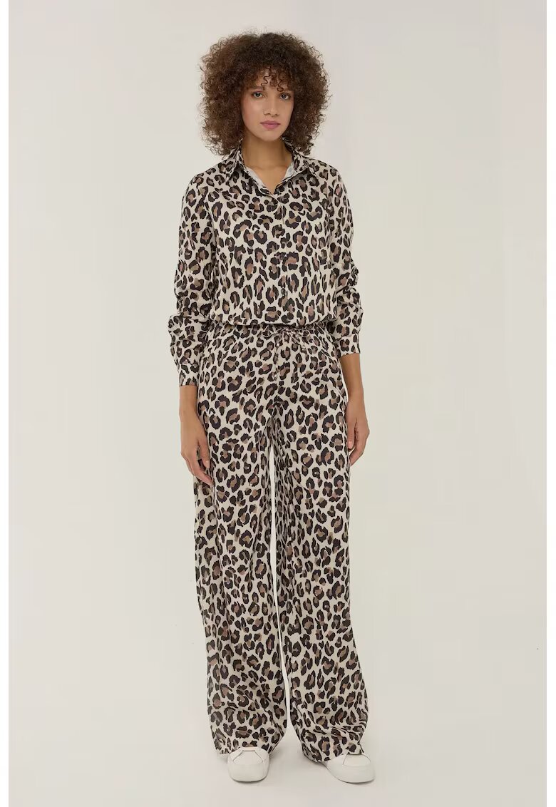 HiCCUP Pantaloni cu animal print cu talie medie