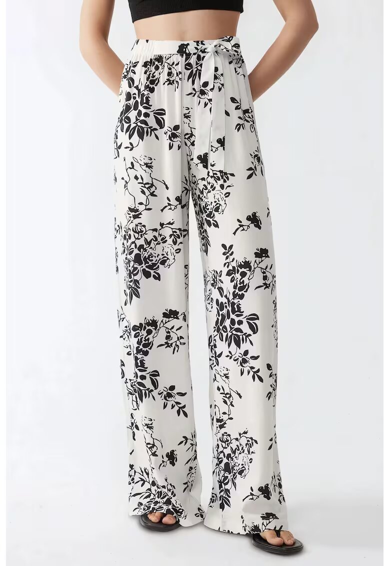 HiCCUP Pantaloni dama - cu imprimeu - talie elastica - multicolor - textil