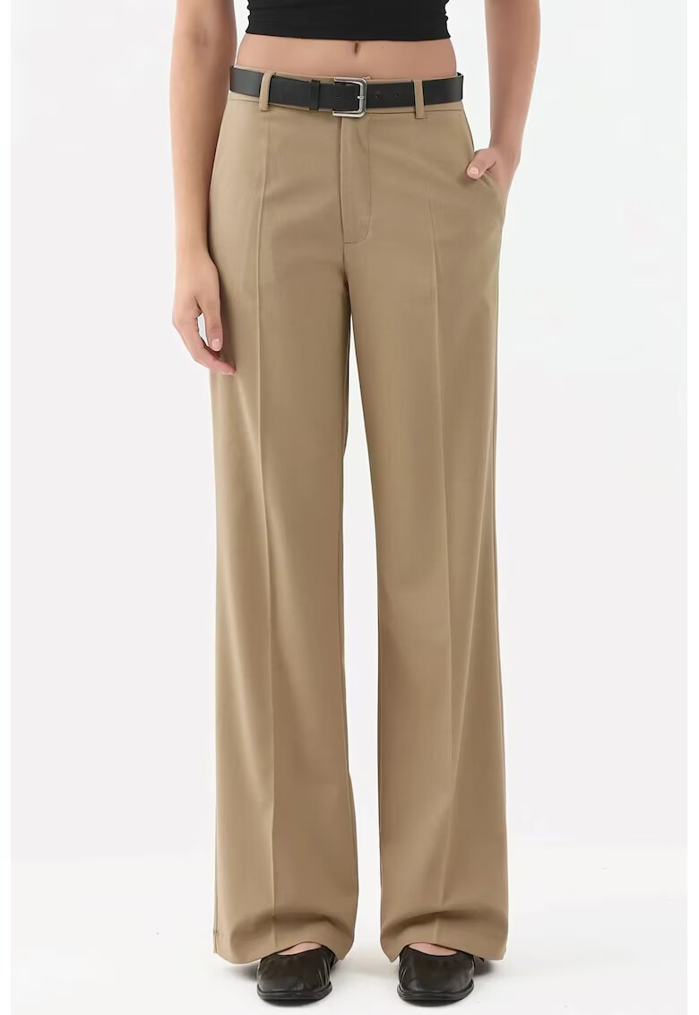 HiCCUP Pantaloni dama - drepti - talie normala - textil - bej