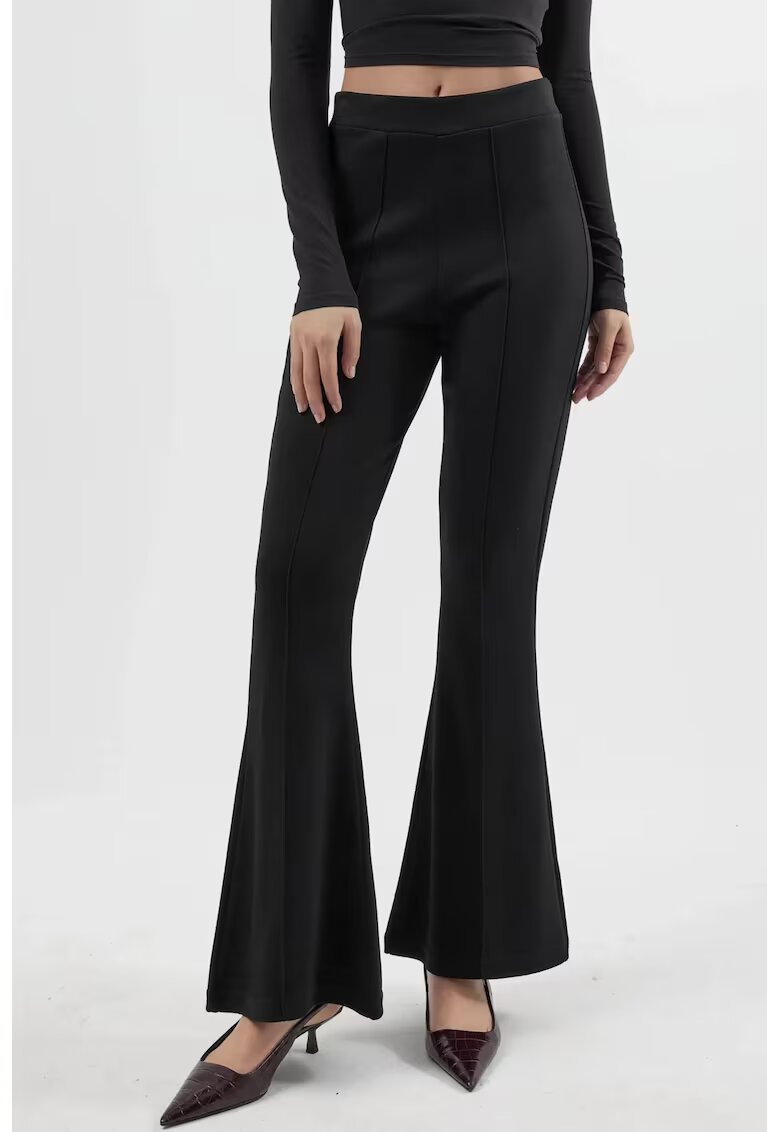 HiCCUP Pantaloni dama - evazati - negru - textil