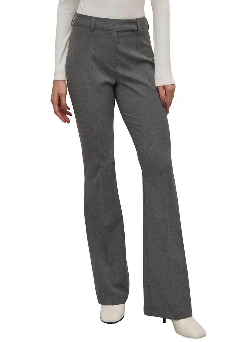 HiCCUP Pantaloni dama - evazati - poliester/viscoza - gri
