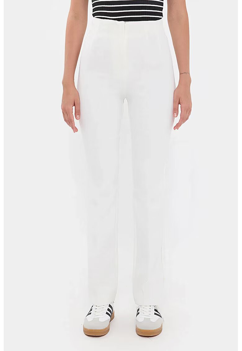 HiCCUP Pantaloni dama - plisati - talie inalta - Natural