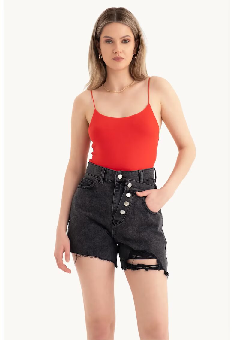 HiCCUP Pantaloni scurti asimetrici din denim