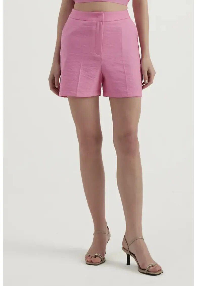 HiCCUP Pantaloni scurti dama - talie inalta - roz - material textil