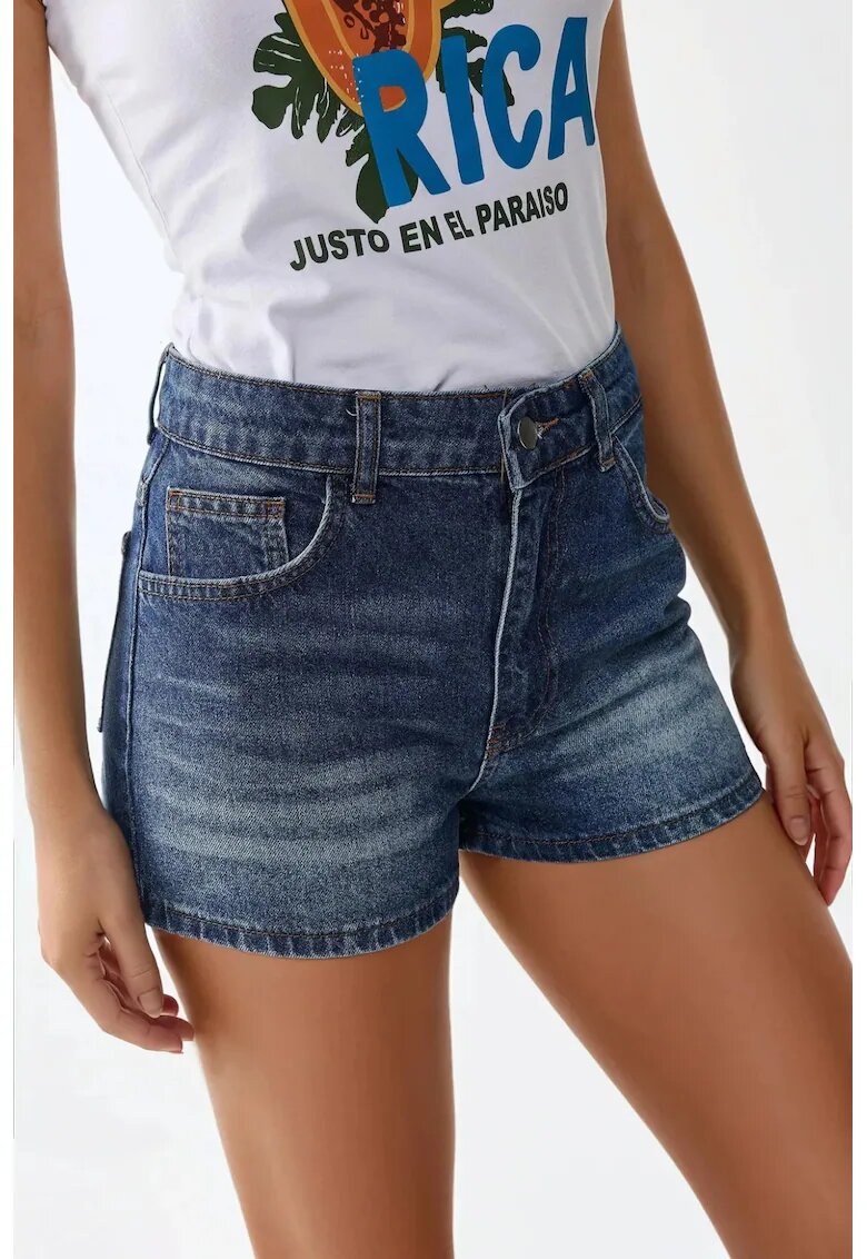 HiCCUP Pantaloni scurti denim - talie inalta - denim - Albastru