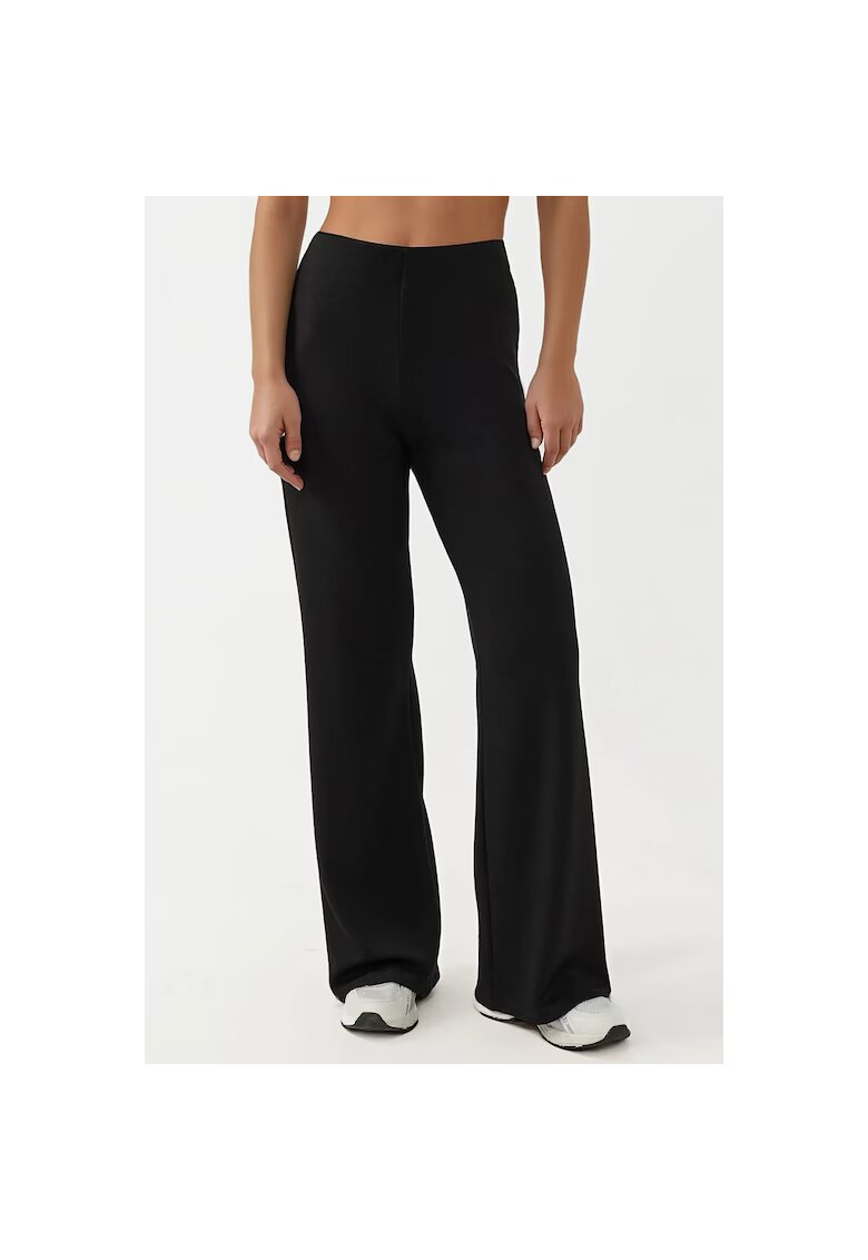 HiCCUP Pantaloni sport dama - croiala relaxata - picior drept - negru - textil