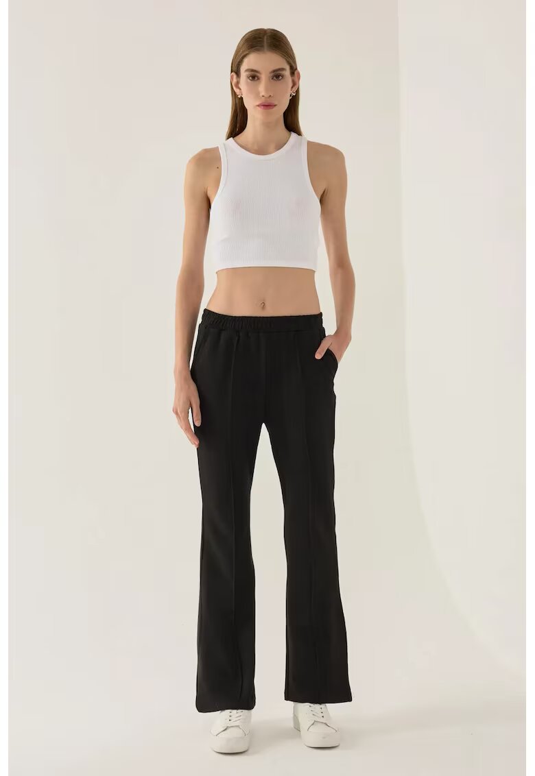 HiCCUP Pantaloni sport dama - evazati - negru - poliester