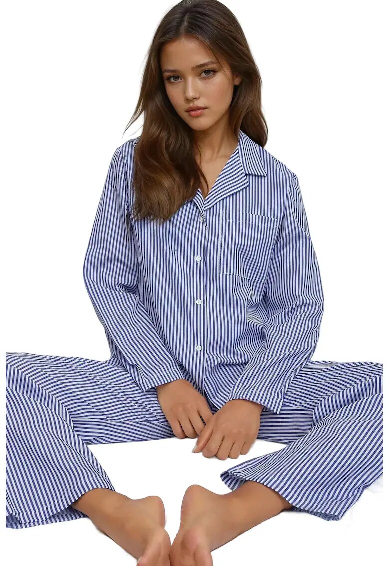 HiCCUP Pijama dama - Bumbac - Albastru
