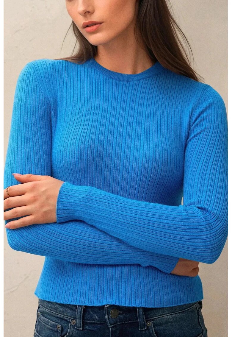 HiCCUP Pulover dama - albastru - tricot