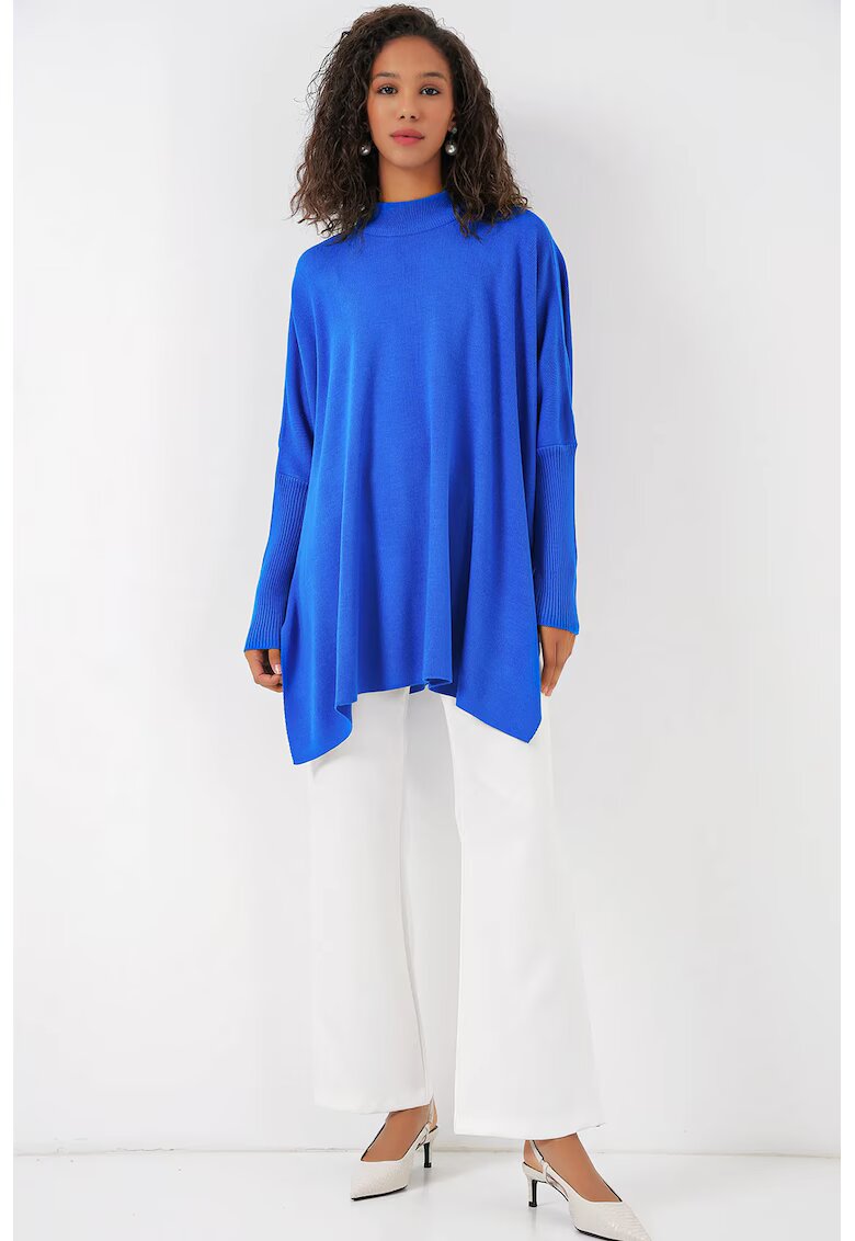 HiCCUP Pulover dama - BDART Pulover Larg - Albastru Moroccan - Tricot -