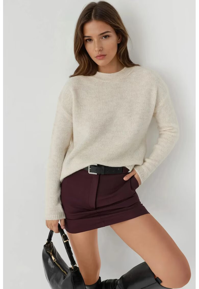 HiCCUP Pulover dama - Tricot - Alb
