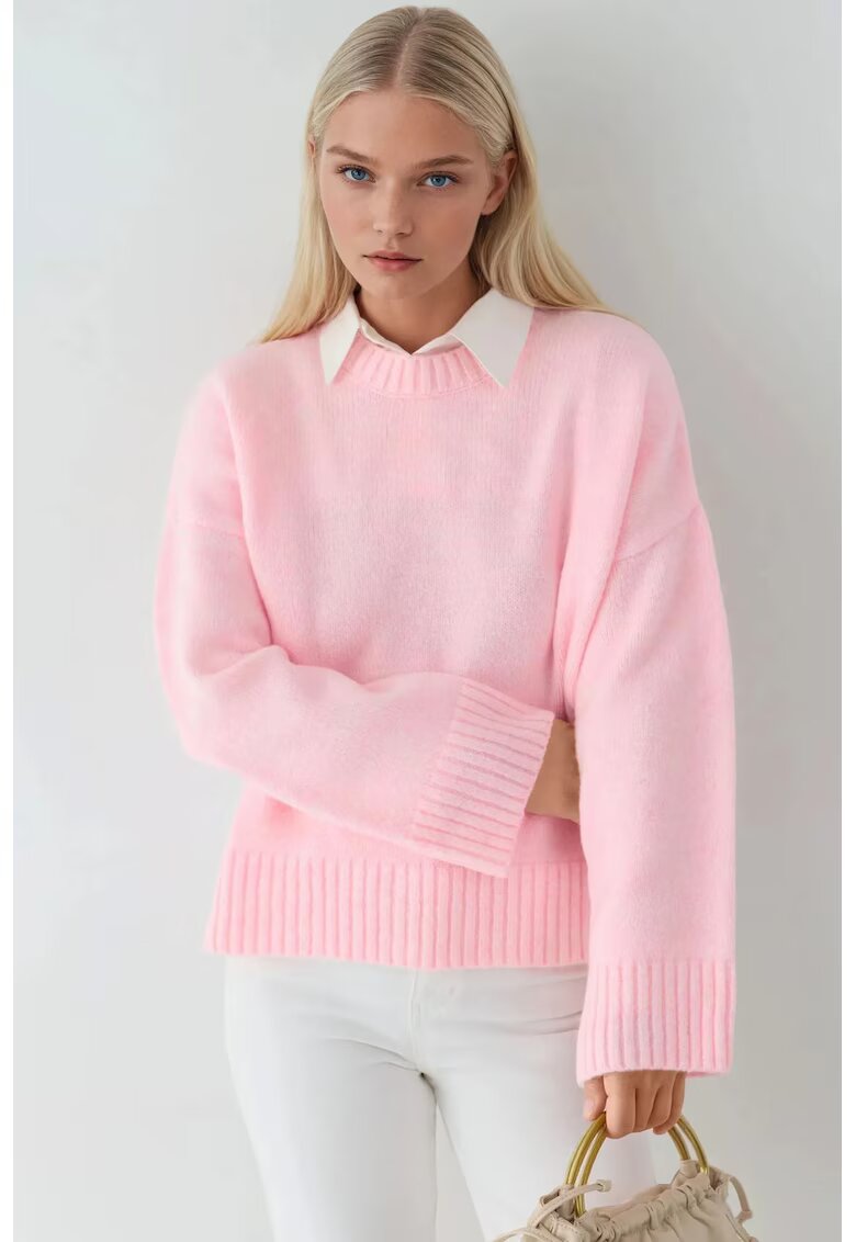HiCCUP Pulover dama - Tricot - Roz pal