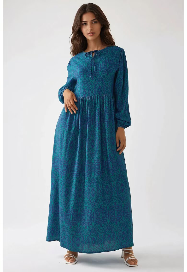 HiCCUP Rochie A - imprimeu - guler rotund - textil