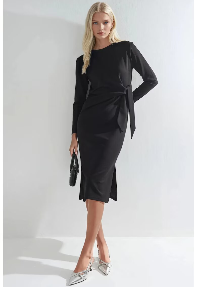 HiCCUP Rochie dama midi - Negru - Jerseu