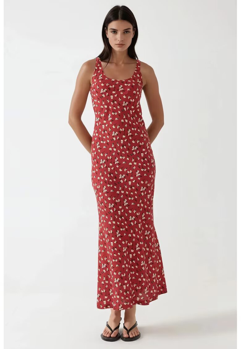 HiCCUP Rochie floral - rosu - poliester