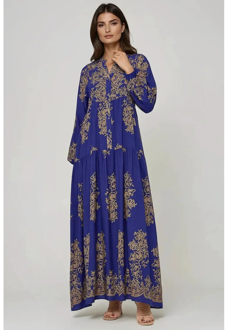 HiCCUP Rochie maxi - albastru - material subtire