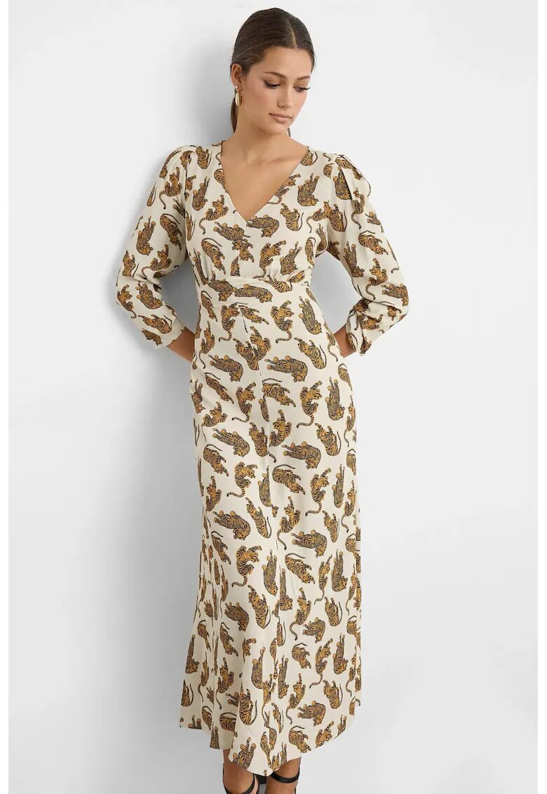 HiCCUP Rochie maxi - decolteu in V - spate incretit - viscoza - Multicolor