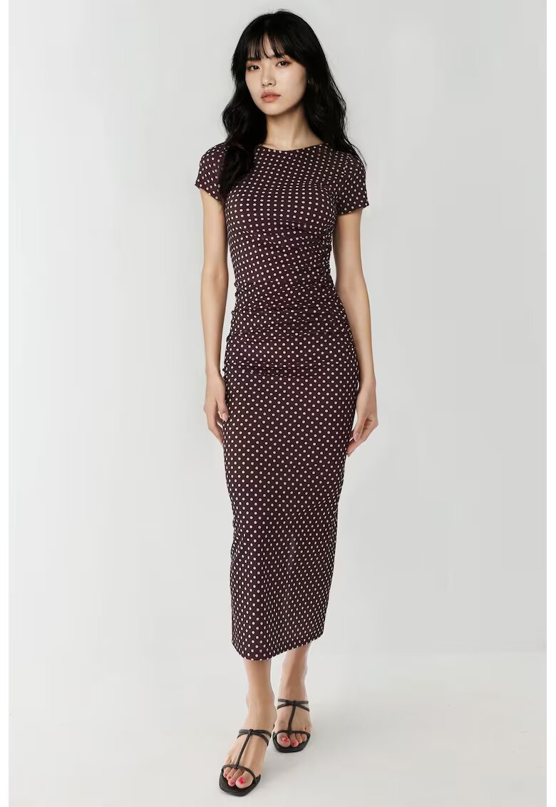 HiCCUP Rochie maxi - mulata cu imprimeu - maro inchis - textil