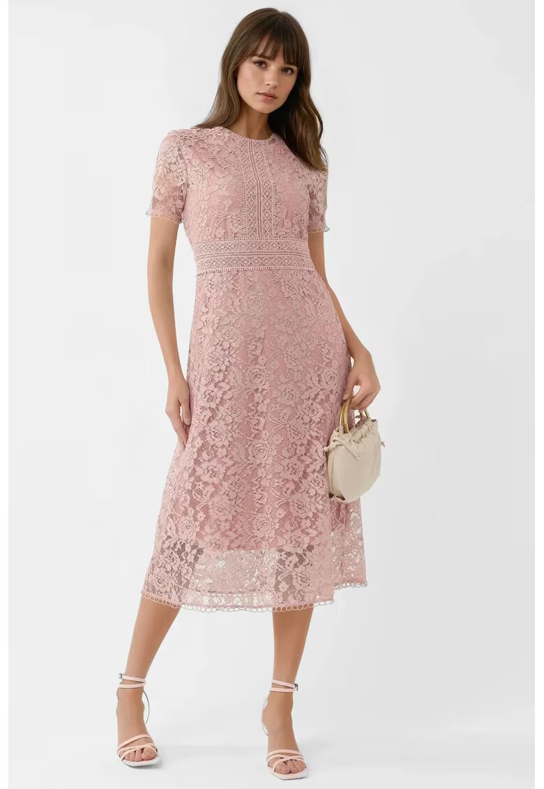 HiCCUP Rochie Midi A-Line Dantela - Roz aprins - Femei
