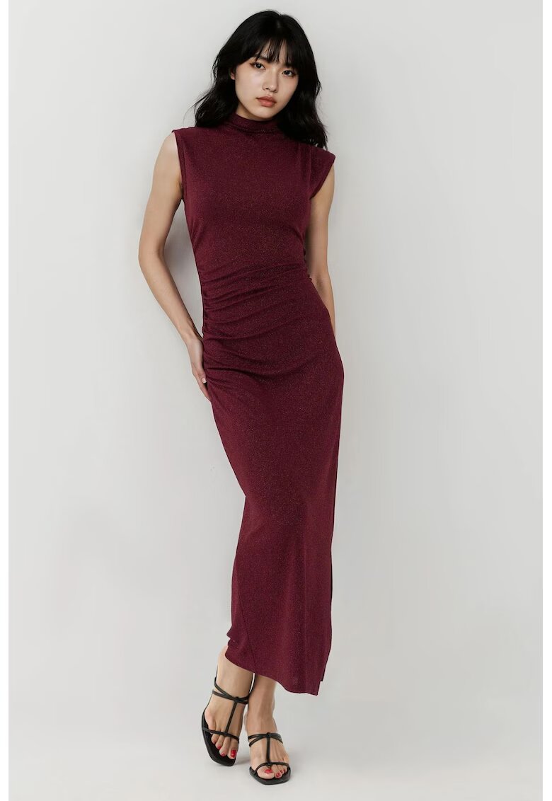HiCCUP Rochie midi dama - mulata - tricot - visiniu