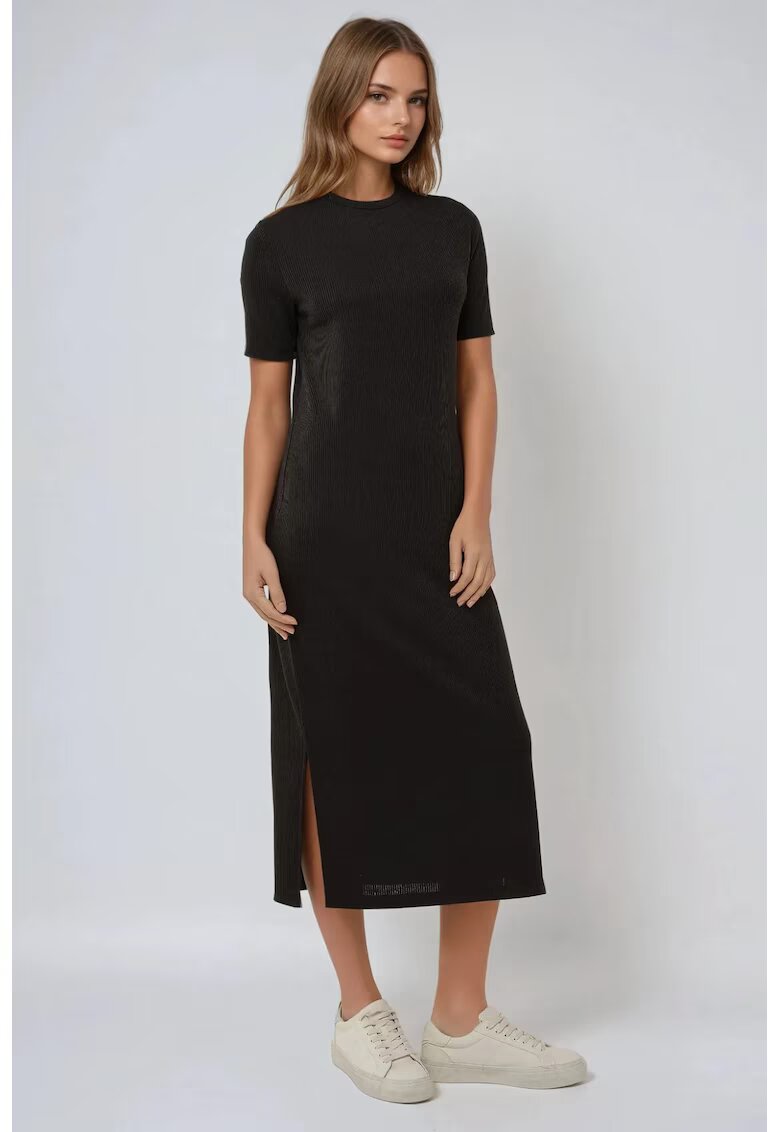 HiCCUP Rochie Midi - Negru - bumbac