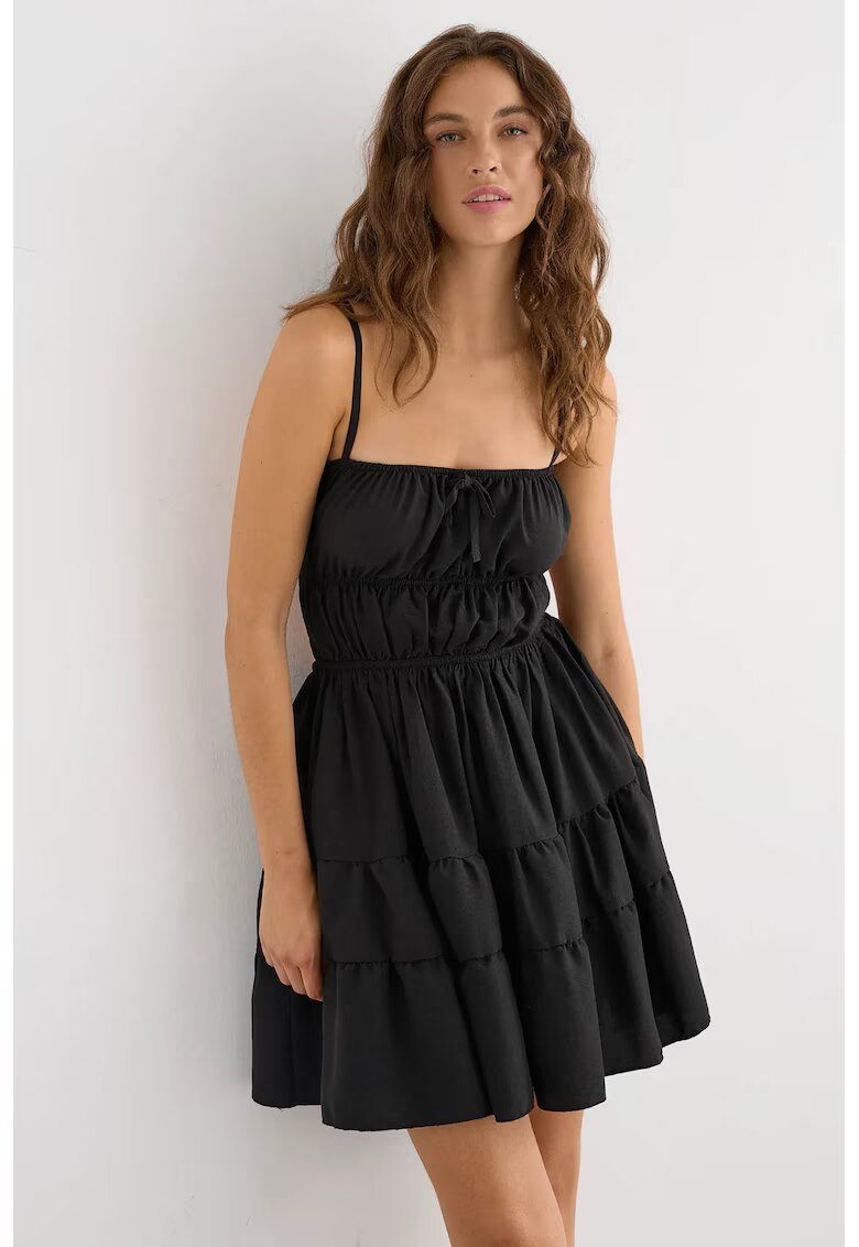 HiCCUP Rochie mini - Bumbac - Negru